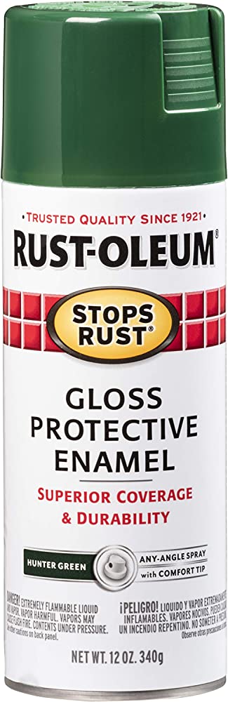 Rust-Oleum 7738830 Stops Rust Spray Paint, 12-Ounce, Gloss Hunter Green