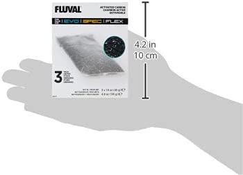 Fluval Spec/Evo/Flex Activated Carbon, Replacement Aquarium Filter Media, 3-Pack, A1377