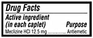 RELIABLE 1 LABORATORIES Meclizine HCL 12.5 mg Caplets - Prevent nausea, vomiting, and dizziness caused by motion sickness (100 Caplets, 1 Bottle)