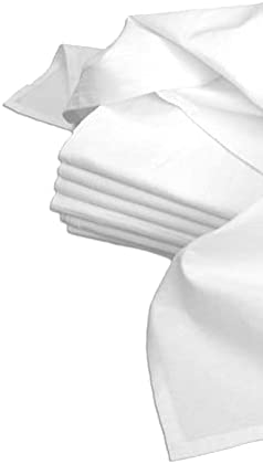 Aunt Martha's 28-Inch by 28-Inch Flour Sack Dish Towels, Premium 130 Thread Count, White, Set of 7