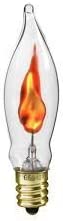 Flicker Flame Shaped Light Bulbs, E12 Replacement Bulbs, Dances with a Flickering Orange Glow, 1 Watt, 120 Volt (10-Pack)