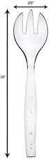 Disposable Serving Utensils, Plastic Serving 10" Spoons 10" Forks & 6" Tongs 6 Of Each, Pack of 18. … (Clear)
