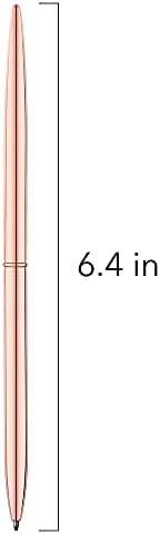 Unibene 6 Pack Ballpoint Pens-Rose Gold, Slim Mentallic Retractable Lightweight Pens Set Nice Gift for Business Office Students Teachers Christmas, Medium Point(1mm)-Black ink