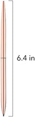 Unibene 6 Pack Ballpoint Pens-Rose Gold, Slim Mentallic Retractable Lightweight Pens Set Nice Gift for Business Office Students Teachers Christmas, Medium Point(1mm)-Black ink
