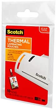 Scotch Thermal Laminating Pouches, 5 Mil Thick for Extra Protection, Professional Quality, 2.4 x 4.2-Inches, ID Badge without Clip, 100-Pouches (TP5852-100)