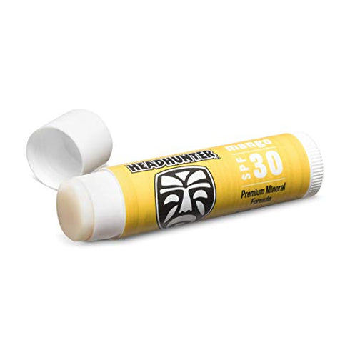 Headhunter Mango Sport Chapstick Sunscreen SPF 30, Natural Mineral Lip Balm For Sun Protection, Waterproof Lip Sunscreen For Ultra Sport Protection and Solar Defense, Reef Safe Sunblock Chap Stick (3 Pack)