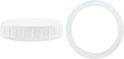 Cornucopia Wide Mouth Plastic Mason Jar Lids with Silicone Seal Rings (24-Pack Deluxe Set)