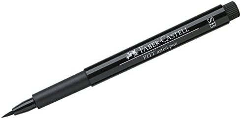 Faber-Castell PITT Artist Soft Brush Pen, Soft Brush Tipped, Black (199)