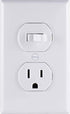 GE Wall Switch & Outlet Combo, Two-in-One Receptacle, 1 On/Off Toggle Power Switch, 1 Grounded AC Outlet Wall Plug, Single Pole, 3 Prong, 15 Amp, UL Listed, White, 59797