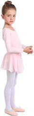 MdnMd Toddler Girls Ballet Leotards with Skirt Classic Short Sleeve Dance Gymnastic Ballerina Outfit Dress