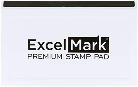 ExcelMark Rubber Stamp Ink Pad Extra Large 4-1/4" by 7-1/4” (Black)