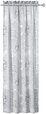 Jay Franco Disney Nightmare Before Christmas Meant to Be 63" Inch Drapes - Beautiful Room Décor & Easy Set Up, Bedding - Curtains Include 2 Tiebacks, 4 Piece Set (Official Disney Product)
