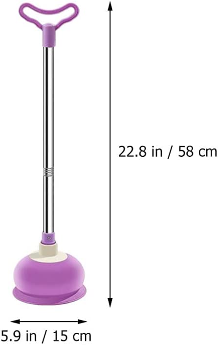 DOITOOL Toilet Plunger Toilet Bowl Cup Rubber Toilet Plunger with Long Handle Bathroom Toilet Bowl Plunger Cleaning Accessory Purple