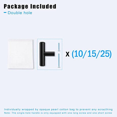 KNOBWELL 10 Pack Solid Stainless Steel Kitchen Cabinet Knobs Matte Black Finish, Single Hole 2 Inch, Black Kitchen Cabinet Knobs Bathroom Cabinet Pulls
