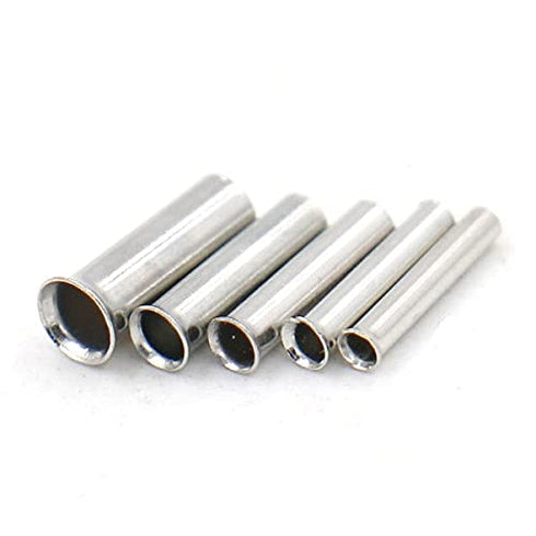 Baomain AWG 22/20 / 18/16 / 14 Long: 8mm Wire Copper Crimp Connector Non Insulated Ferrule Pin Cord End Terminal 500pcs