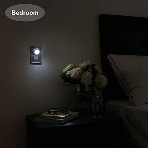 Automatic Plug in Light Sensor Night Light Warm White LED Bedroom Light