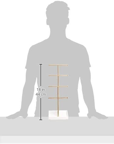 Amazon Basics Four-Tier Jewelry Tree Stand - White/Brass