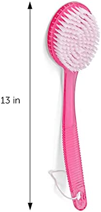 DecorRack Bath Brush with Bristles, Long Handle for Exfoliating Back, Body, and Feet, Bath and Shower Scrubber, Blue (1 Pack)