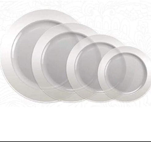 Premium Quality Heavyweight Plastic Plates China Like. Wedding and Party Dinnerware Plastic Plates 9 inch, Crystal Clear - Value Pack 30 Count