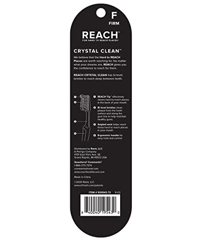 Reach Crystal Clean Firm Adult Toothbrush, 1 Each, Colors May Vary, 6 Piece