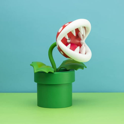 Paladone Piranha Plant Posable Lamp BDP | LED Light with Flexible Head for Nintendo Fans | Officially Licensed Super Mario | 33cm Tall USB Powered, Red, White and Green