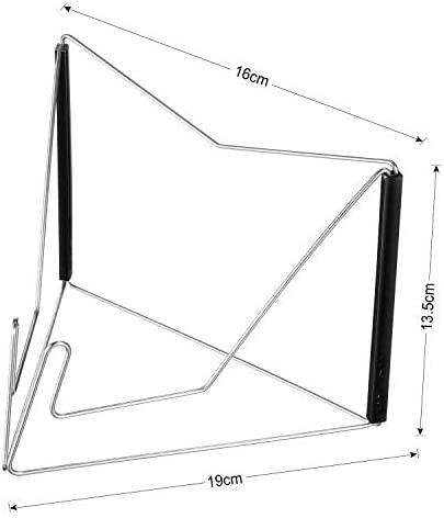 2 Pieces Book Stands, Adjustable Reading Stand, Music Book Easel Display Holder, Fold-n-Stow Metal Bookstand, Small Book Rest for Kitchen Countertops (Black)