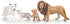 TOYMANY 8PCS 2-5" Plastic Jungle Animals Figure Playset Includes Baby Animals, Realistic Lion,Tiger,Cheetah,Black Panther Figurines with Cub, Cake Toppers Christmas Birthday Toy Gift for Kids Toddlers