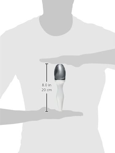 Tovolo Tilt Up Ice Cream Scoop, Ergonomically Balanced Handle, Chrome Plated, Dishwasher Safe, White