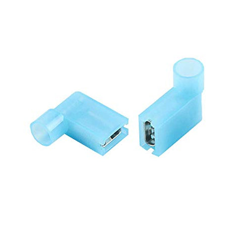 100 Pcs 90 Degree Nylon Insulated Female Push On Wire Terminal Quick Connector Wiring Spade Connector 16-14 AWG