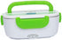 electric lunch box for car and home,heated lunch boxes for adults, lunch warmer portable 12V/24V/110V,portable thermos with Spoon and Two Compartments (Green)