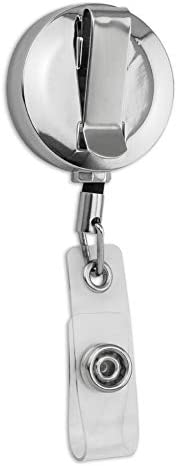 Batman Classic Bat Shield Logo Retractable Reel Premium Metal Chrome Badge ID Card Holder Clip