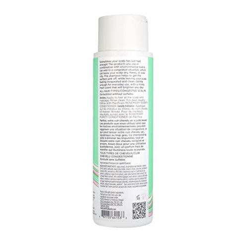 Pacifica Beauty, Rosemary Purify Invigorating Shampoo, Soothing Mint, Detox Scalp and Hair from Product Buildup & Excess Oil, Sulfate Free, Silicone Free, Vegan & Cruelty Free