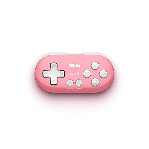 8Bitdo Zero 2 Bluetooth Gamepad Keychain Sized Mini Controller for Switch, Windows, Android, macOS & Raspberry Pi(Pink Edition) - Nintendo Switch