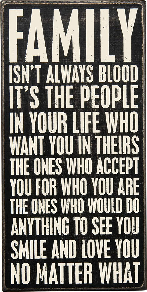 Primitives by Kathy 27207 Classic Box Sign, 6" x 12", Family Isn't