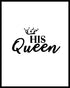 Modern Calligraphy Art Painting Set of 2 (8”X10” Canvas Picture), His Queen Her King Painting Motivational Phrases Wall Art Print Poster for Bedroom Wall or Room Home Decor,No Frame