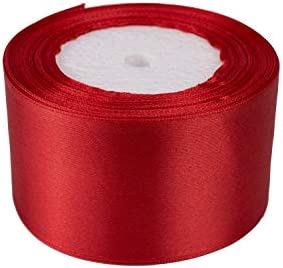 ATRBB 25 Yards 2 inches Wide Satin Ribbon Perfect for Wedding,Handmade Bows and Gift Wrapping (Red)