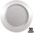 Premium Quality Heavyweight Plastic Plates China Like. Wedding and Party Dinnerware Plastic Plates 9 inch, Crystal Clear - Value Pack 30 Count