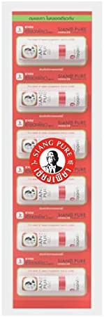 Siang Pure Herbal Menthol Salt Nasal aromatherapy Inhaler/inhalant (Pack of 6)