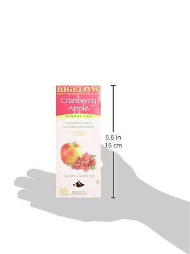 Bigelow Cranberry Apple Herbal Tea Bags 28-Count Box (Pack of 1) Cranberry Apple Hibiscus Flavored Herbal Tea Bags All Natural Non-GMO