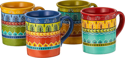 Certified International Valencia Mugs (Set of 4), 16 oz, Multicolor