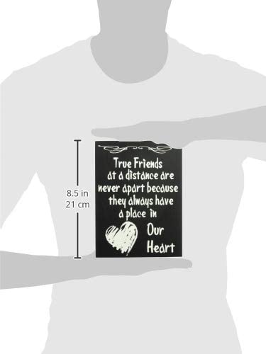 JennyGems True Friends At A Distance Are Never Apart Sign, Friend Gifts, Going Away Gifts For Friends, Long Distance Friendship Sign, 6x8 Inches Wood Wall Hanging, Friends Desk Plaque