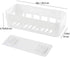 Laigoo 2 Pack Adhesive Bathroom Shelves Organizer Shower Caddy, Strong Plastic No Drilling Wall Shower Shelves Floating Shelf Vanity Organizer Basket(White)