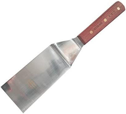 Sunrise Kitchen Supply Stainless Steel Turner Spatula & Meat Fork with Wood Handle (10.5" Fork + 6" x 3" Spatula)