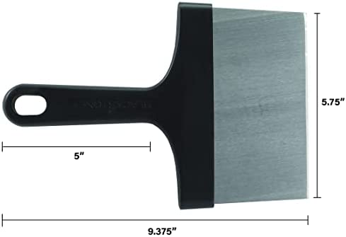 Blackstone 5061 Griddle Heavy Duty Flat Top BBQ Grill Scraper for Cleaning – Stainless Steel Metal Construction with Long Handle – Multipurpose Kitchen Food Scraper & Chopper Accessories, Black