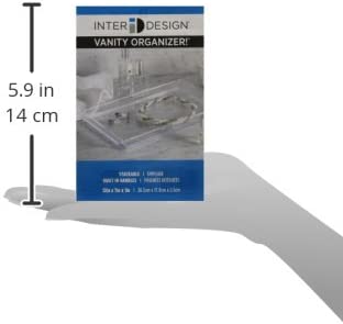 iDesign - 38480 Clarity Plastic Vanity Tray, Non-Slip Guest Towel Board for Bathroom, Kitchen, Office, Craft Room, Countertops, 12" x 7" x 1", Clear