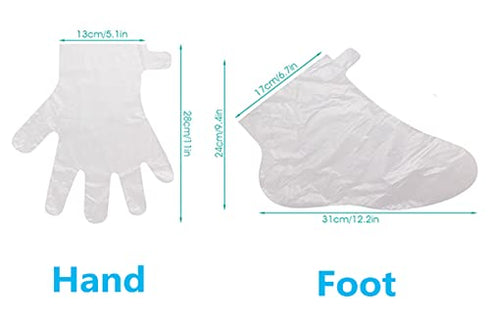 200pcs Paraffin Wax Bath Liners, Paraffin Bags for Hand & Foot, Plastic Paraffin Socks and Gloves for Therabath Hot Wax Therapy Bags Covers for Paraffin Wax Machine (200pcs mittens booties)
