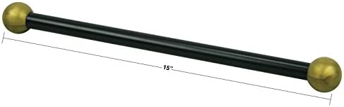 Solus SCA-335BK 15" Aluminum Cross Arm Ladder Rest for Outdoor Lamp Posts and Poles, Easy to Mount, Maintenance Free and Weather Resistant, Black Bar with Gold Caps