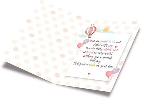 Birthday Card Great Granddaughter | Made in America | Eco-Friendly | Thick Card Stock with Premium Envelope 5in x 7.75in | Packaged in Protective Mailer | Prime Greetings