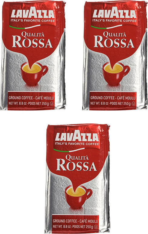 Lavazza Qualita Rossa, 8.8 oz Brick, Ground (Pack of 3)