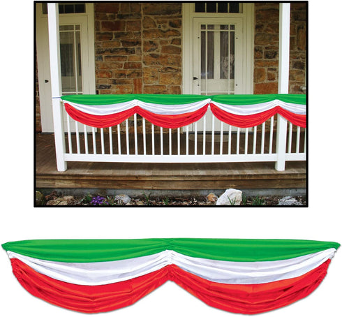 Red, White & Green Fabric Bunting Party Accessory (1 count) (1/Pkg)